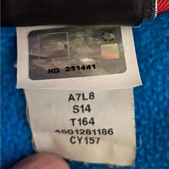 EUC North Face Blue Full Zip 3 zip pockets Raglan sleeve Size Medium - Picture 10 of 11